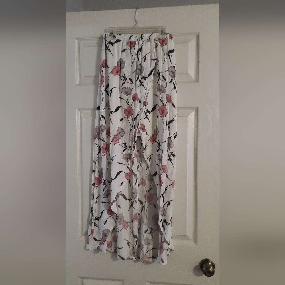 Blu Pepper Floral High Low Faux Wrap Skirt Size Small S